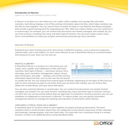 Introduction to Libraries in SharePoint 2010 - EPC Group