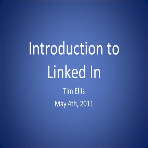 Introduction To Linked In