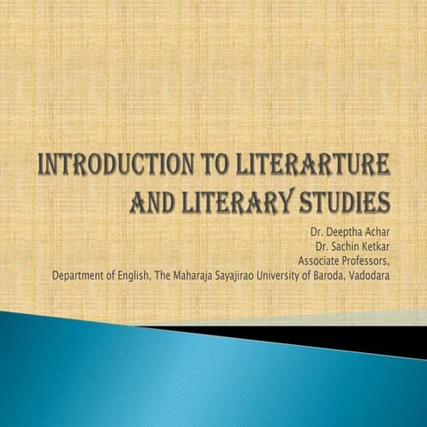 Introduction To Literarture And Literary Studies