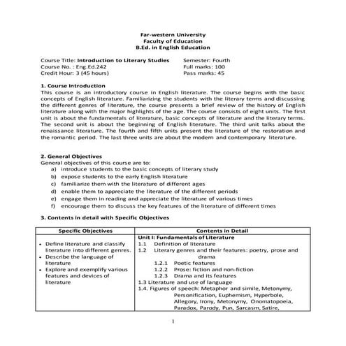 Introduction to literary studies