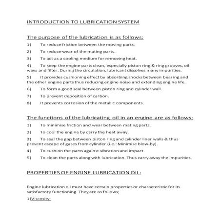 Introduction to lub and cooling sys