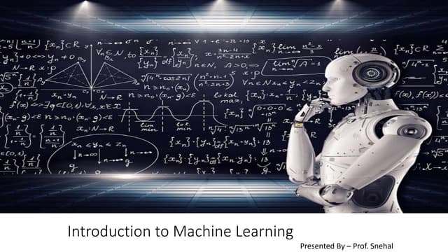 Introduction to Machine Learning   