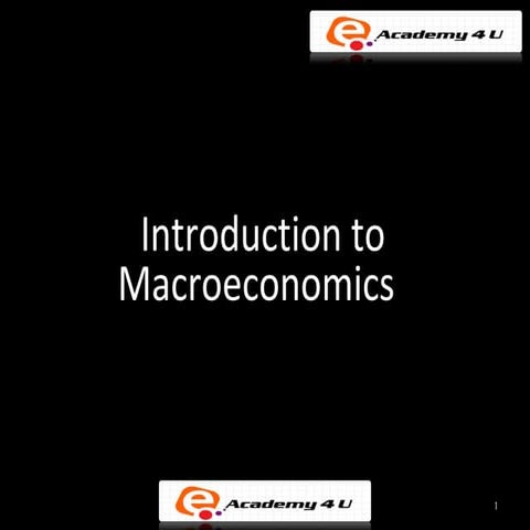 Introduction to macroeconomics