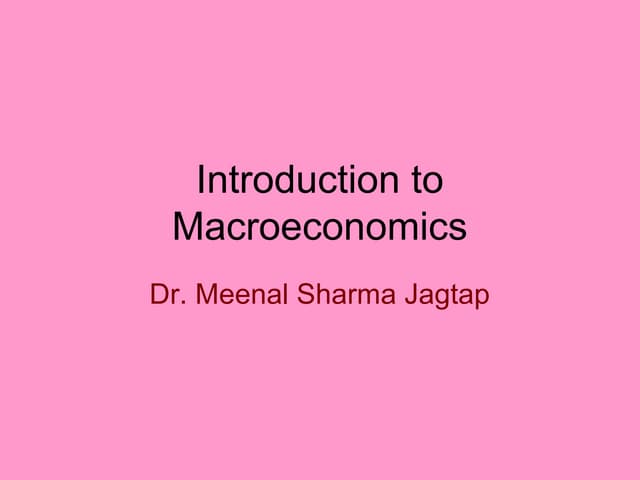 Introduction to macroeconomics