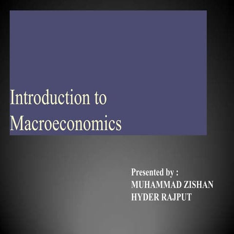 Introduction to macro economics