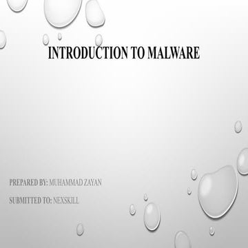 Introduction to Malware Analysis in Cybersecurity | PPTX