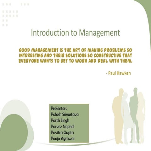 Introduction to management | PPT