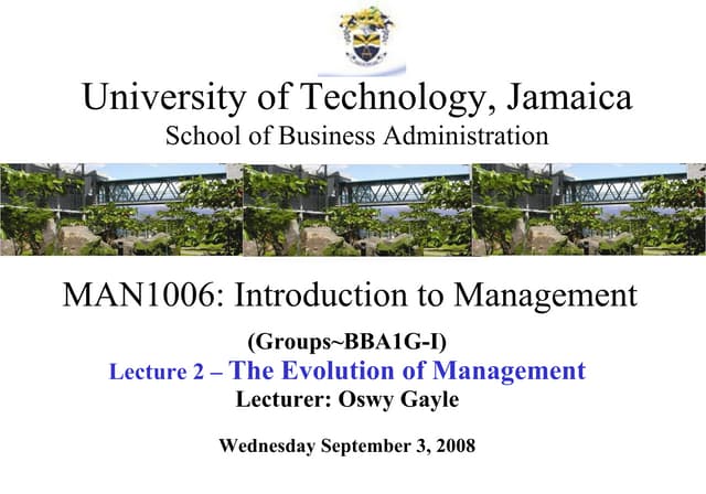 Introduction to management   groups g - i - evolution of management - sep 3, ...