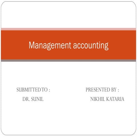 Introduction to management accounting 