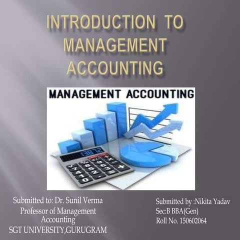 Introduction  to management accounting