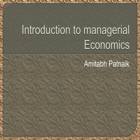 Introduction to managerial economics