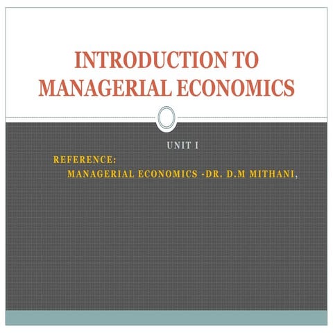 Introduction to managerial economics