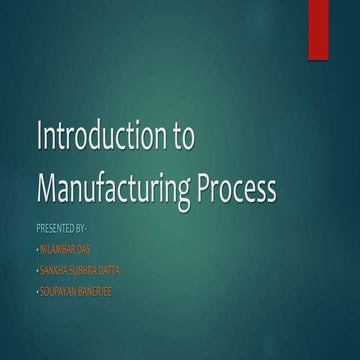 Introduction to manufacturing process