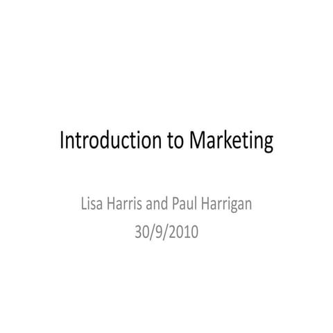 Introduction to marketing