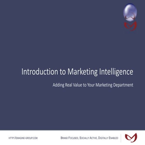 Introduction to Marketing Intelligence - Part I