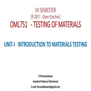 Introduction to Materials Testing