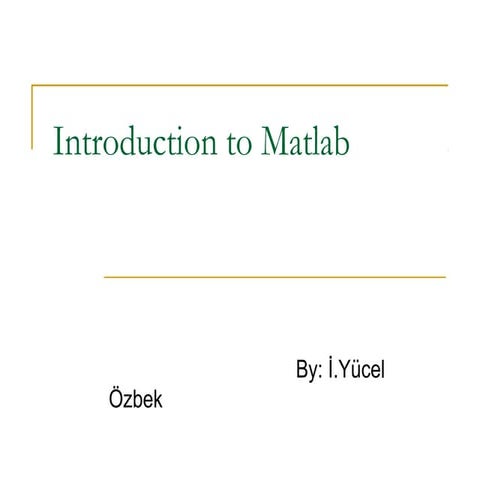 Introduction to matlab | PPT