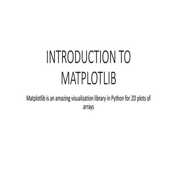 Introduction to matplotlib | PPT