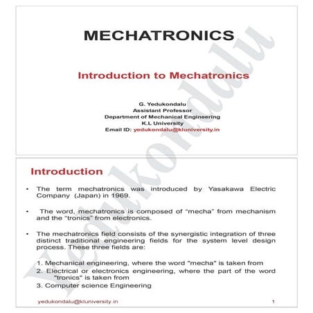 Introduction to mechatronics