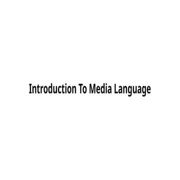 Media language | PPTX