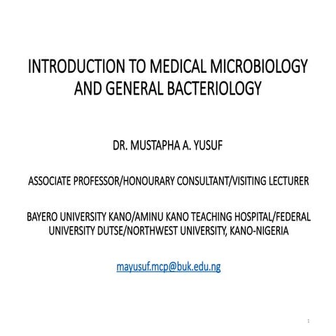 Introduction to Medical Microbiology for 400L Medical Students
