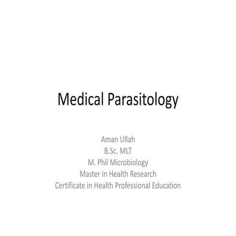 Introduction to medical parasitology