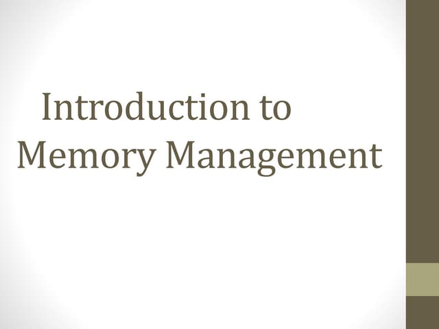 Introduction to memory management