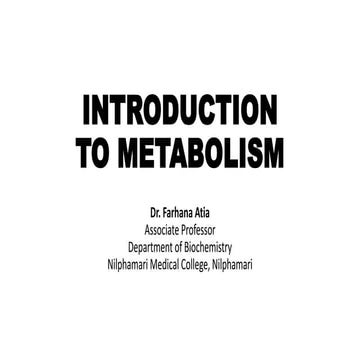 Introduction to metabolism