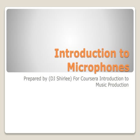 Introduction to microphones