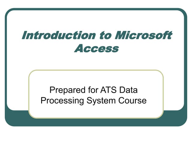 Introduction to Microsoft Access2.ppt