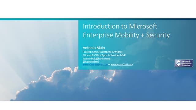 Introduction to Microsoft Enterprise Mobility + Security