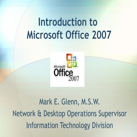 Introduction to microsoft office 2007 | PPT