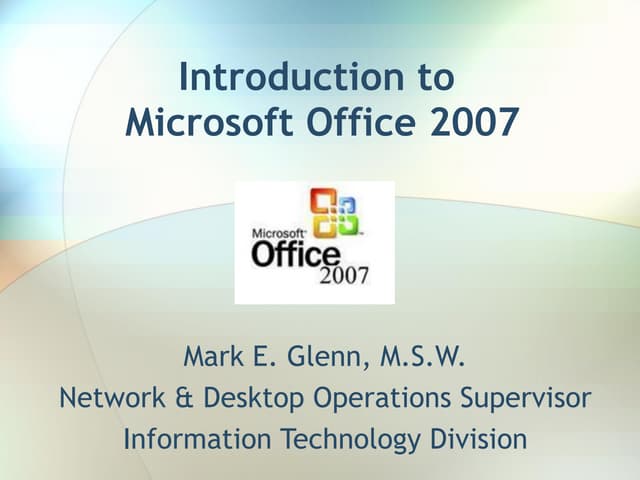 Introduction to microsoft office 2007
