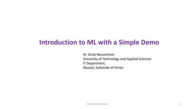 Introduction to ml