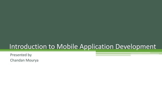 Introduction to mobile application development