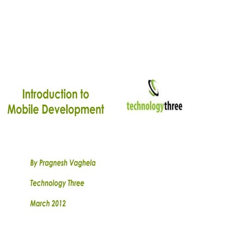 Introduction to Mobile Development | PPTX