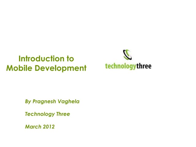 Introduction to Mobile Development