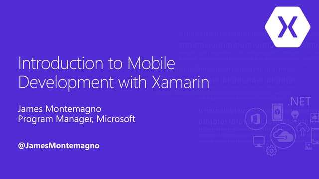 Introduction to Mobile Development with Xamarin -DotNet Westide