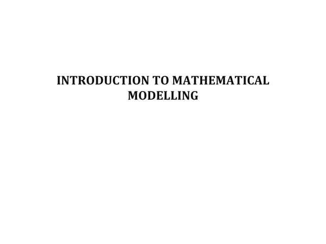 Introduction to Modelling.pptx Introduction to Modelling.pptx
