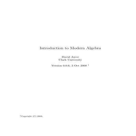 Introduction_to modern algebra   David_Joyce