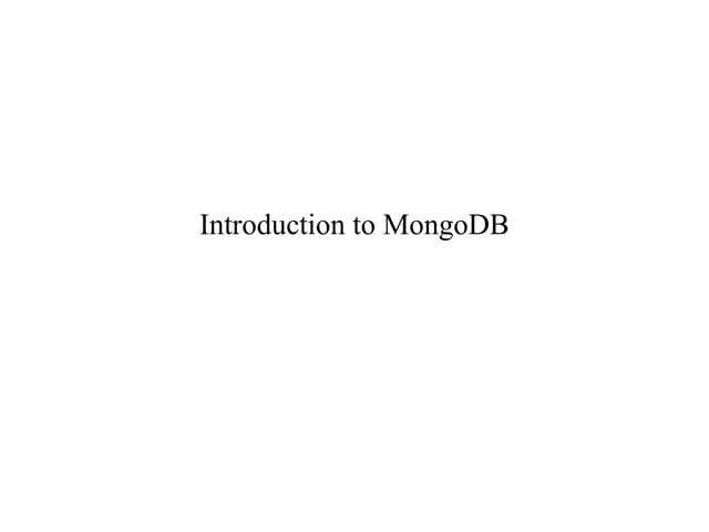 MongoDB is a document database. It stores data in a type of JSON format calle...