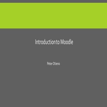 Introduction to moodle