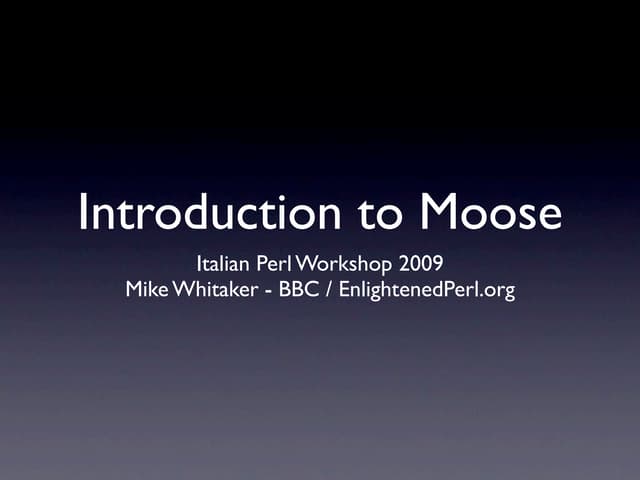 Introduction To Moose
