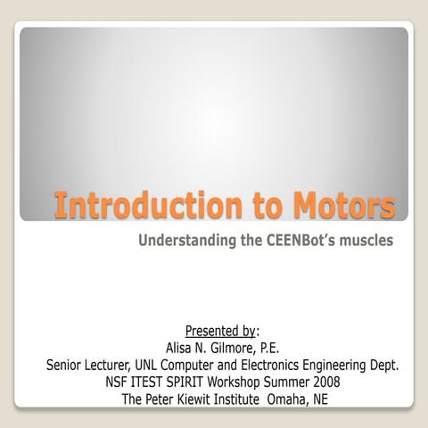 Introduction to Motors - Understanding the CEENBot Muscles