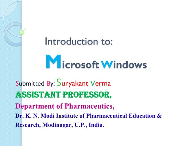 Introduction to ms windows