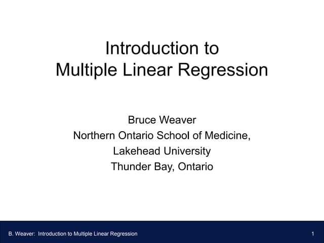 Introduction to Multiple Linear Regression.pptx | Resume Writing and ...