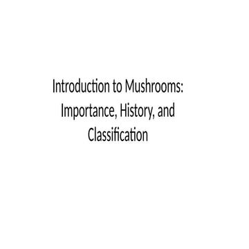 Classification of mushrooms | PDF