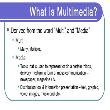 Introduction to mutlimedia