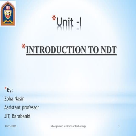 Introduction to ndt