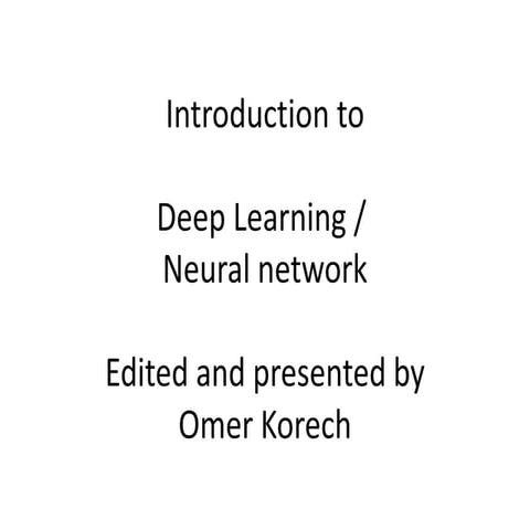 Introduction to Neural Network | PPTX